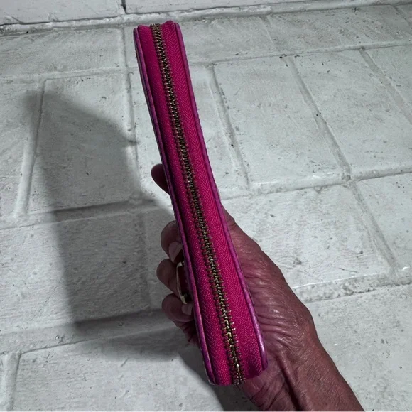 Coach Pink Signature Wallet with Zip-Around Closure - Picture 10 of 12